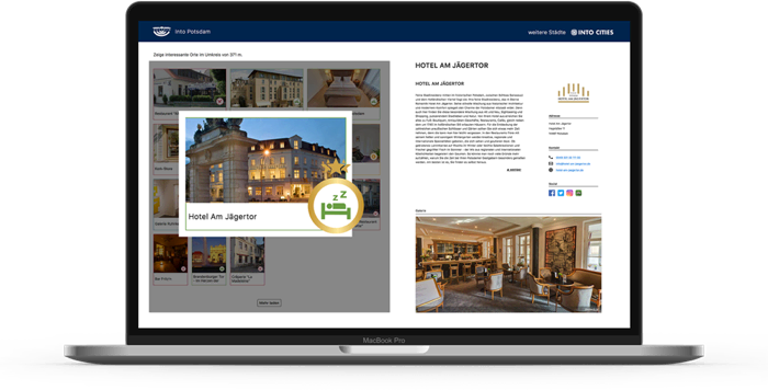 Laptop mit Ansicht von Unterkünften